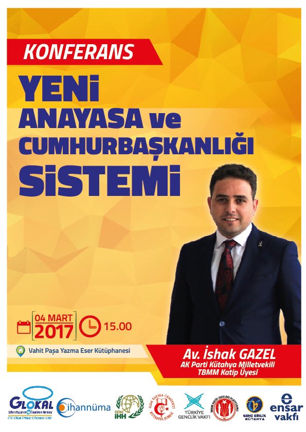 gulerenes's tweet photo. Sayın Vekilimiz @av_ishakgazel ile Yeni Anayasa ve Cumhurbaşkanlığı Sistemi Konferansı, tüm dostlarımızı bekleriz.   #gedim https://t.co/CUo4lIsIu6