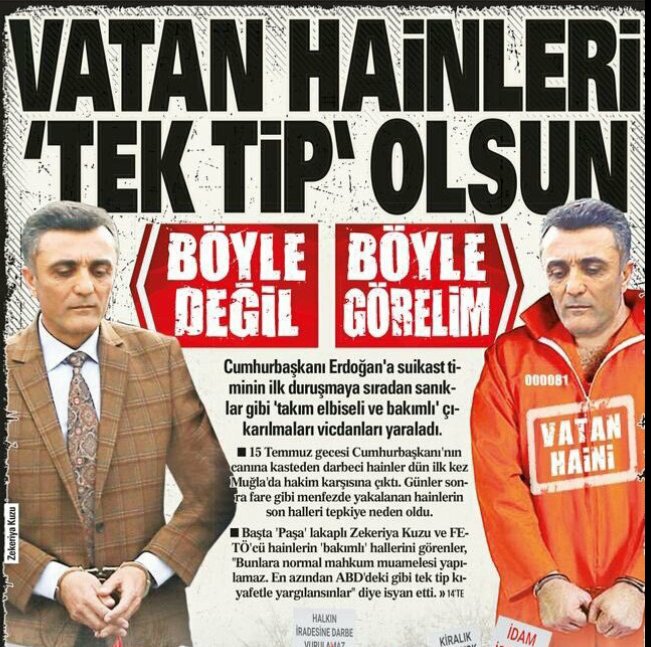 Hafızamızda iyi yer etmesi için #VatanHainleriTekTip giydirilsin
<a href="/araz_huseyin/">Huseyin Araz</a> <a href="/MikailSurer/">Mikail Sürer</a>