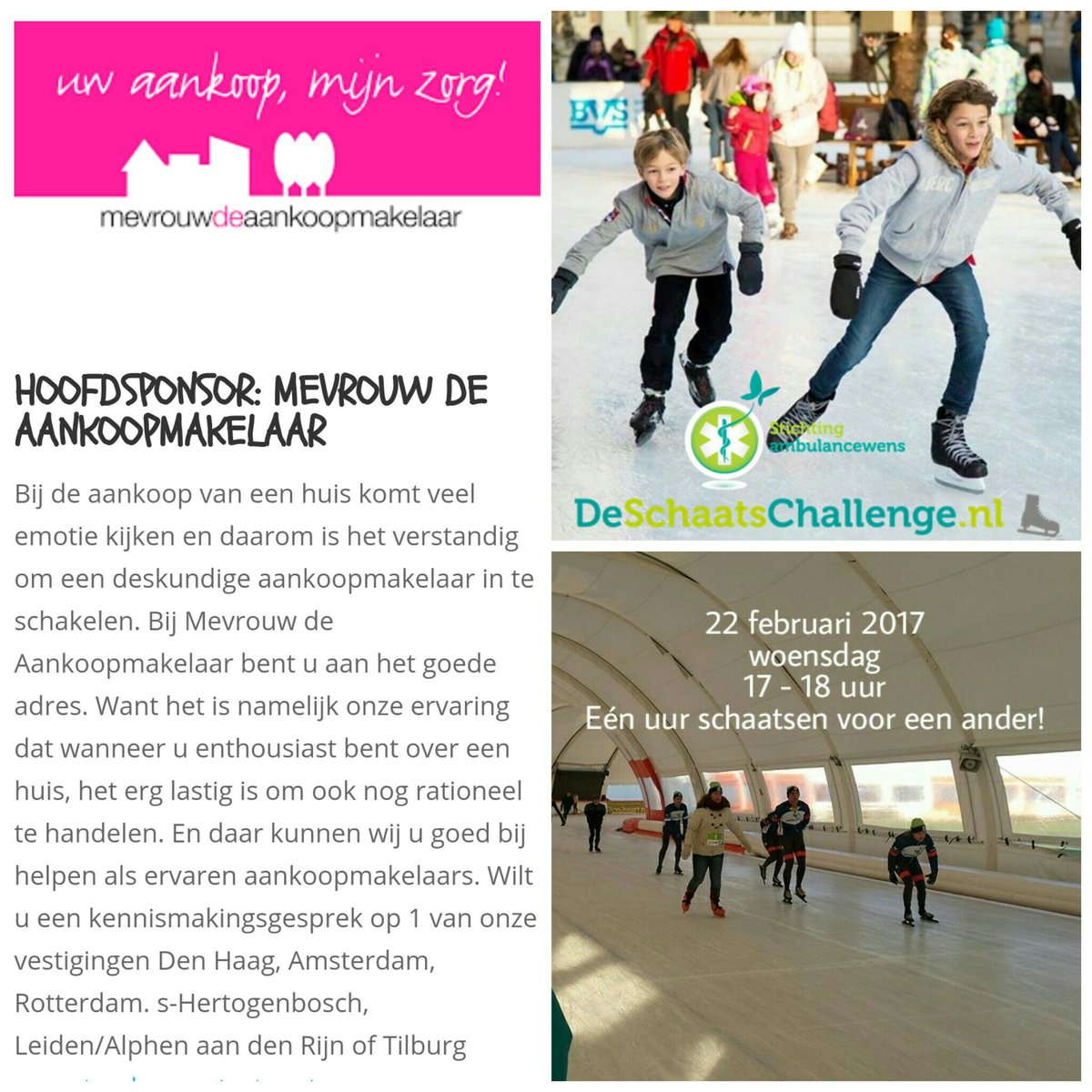 Vandaag is #DeSchaatsChallenge. Om 17 uur starten we met 1 uur schaatsen voor <a href="/StAmbulancewens/">St.Ambulance Wens</a> Kom je ook naar <a href="/schaatsbaanrdam/">schaatsbaanrotterdam</a> <a href="/HartvNL/">Hart van Nederland</a>