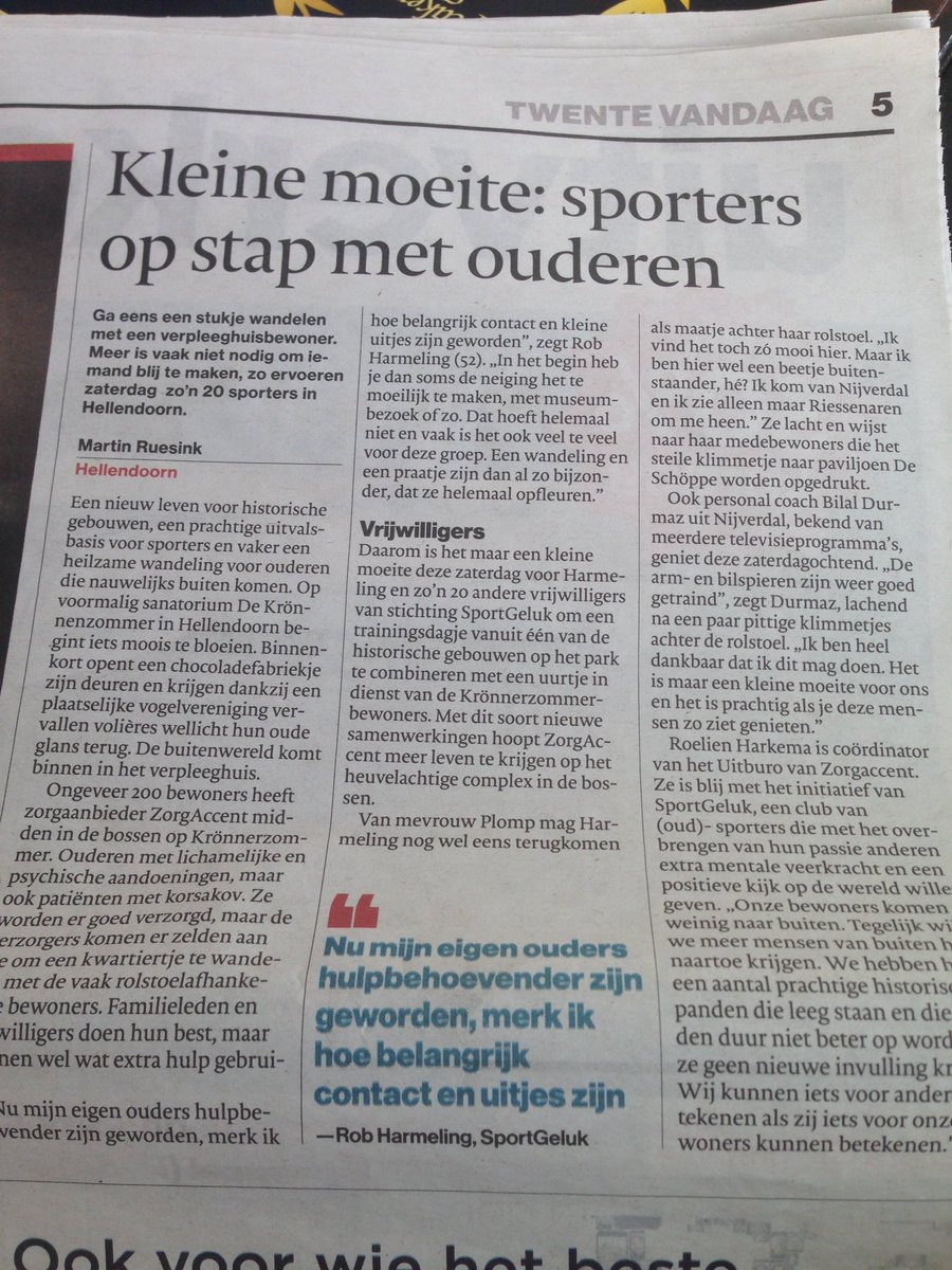 (Sport) geluk zit in een klein hoekje! Mooi artikel <a href="/RobHarmeling/">Rob Harmeling</a> #voortdurendinbeweging