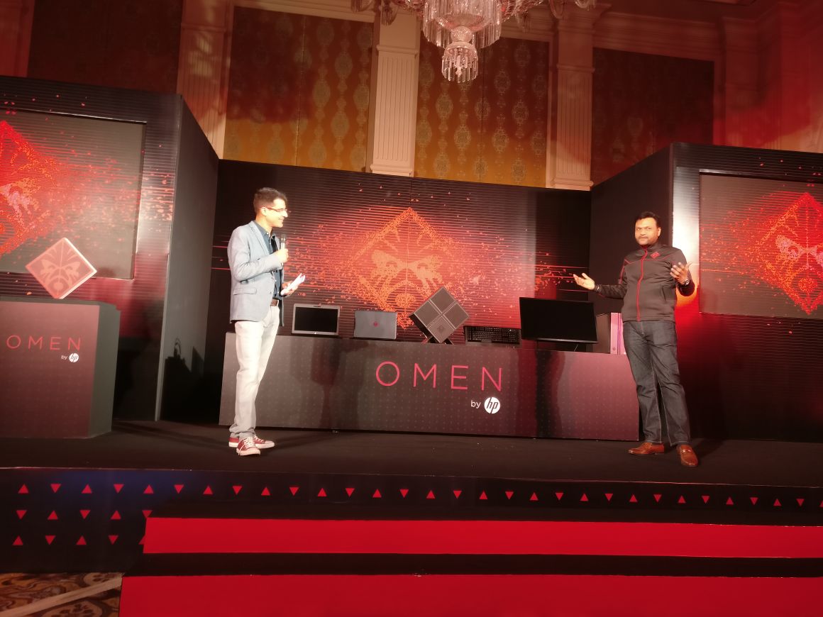 HP's Ketan Patel with <a href="/anshuMor/">ansHU MOR</a> on stage. The moment is here- a launch that will excite &amp; leave you enthralled #DominateTheGame <a href="/kempatel/">Ketan Patel</a>