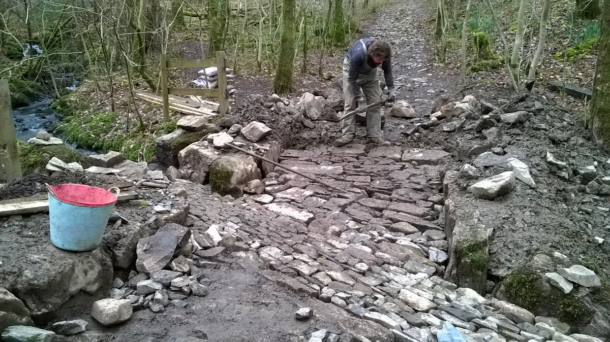 NTCentralFells's tweet photo. A couple of photos of the stone ford we've been building at Low Hag Wood near #Windermere #LakeDistrict. Starting to take shape now. :) https://t.co/ibl4gYJWb9