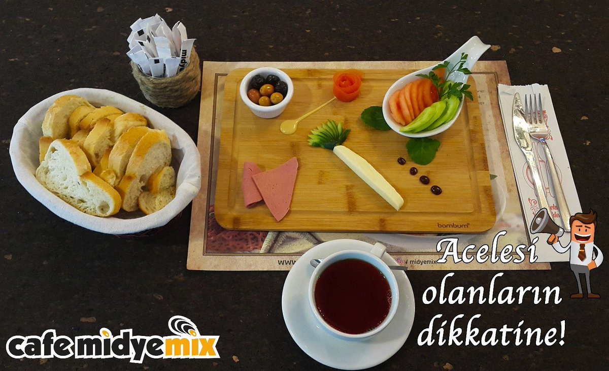 Serpme kahvaltıya vaktim yok diyenler, açılışa özel fiyatıyla "Hızlı Kahvaltı"mızı deneyip kaçabilirsiniz! 😀🖒👌
#cafe #midyemix #kahvaltı