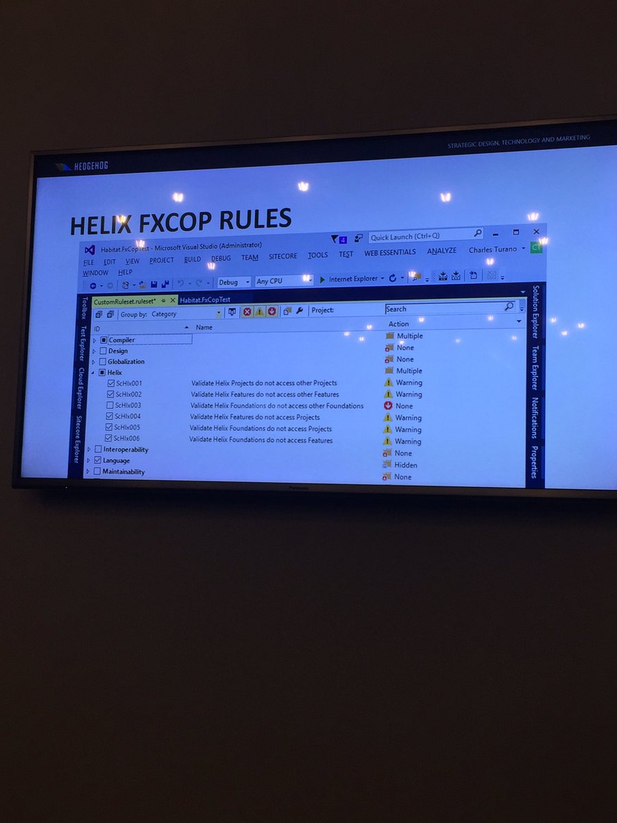 azadehkhojandi's tweet photo. With #fxcop rule you can validate your source based on the namespace #sydsug #sitecore @seanholmesby #Hedgehog https://t.co/4ZtaKqWUwl