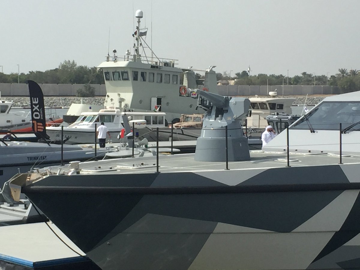 LDO_Electronics's tweet photo. FSD195 displays #HITROLE remotely controlled naval turret & Janus' day & night surveillance and target designation system #NAVDEX #Leonardo https://t.co/1s5ItYbkaz