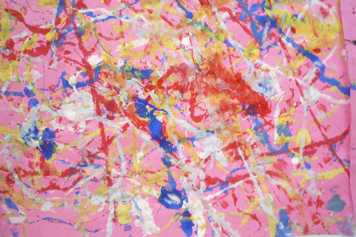 BCADyear4's tweet photo. #Y4Mara learning about #jacksonpollock 's style and practising drip painting @BCADartdept #BCAD_creativity @BCADprep #KS2Art https://t.co/Fid6kxV4Rm