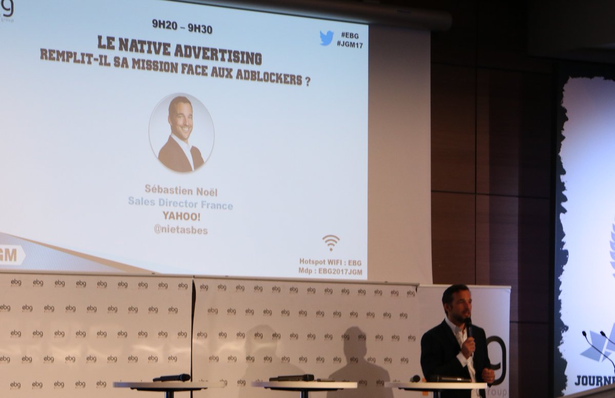 ClemFages's tweet photo. #JGM17 Pour @nietasbes de @Yahoo_France "En 2020, plus de 50% de la #publicité #display sera du #nativeadverstising" #marketing #digital https://t.co/ItFPa4QtLl