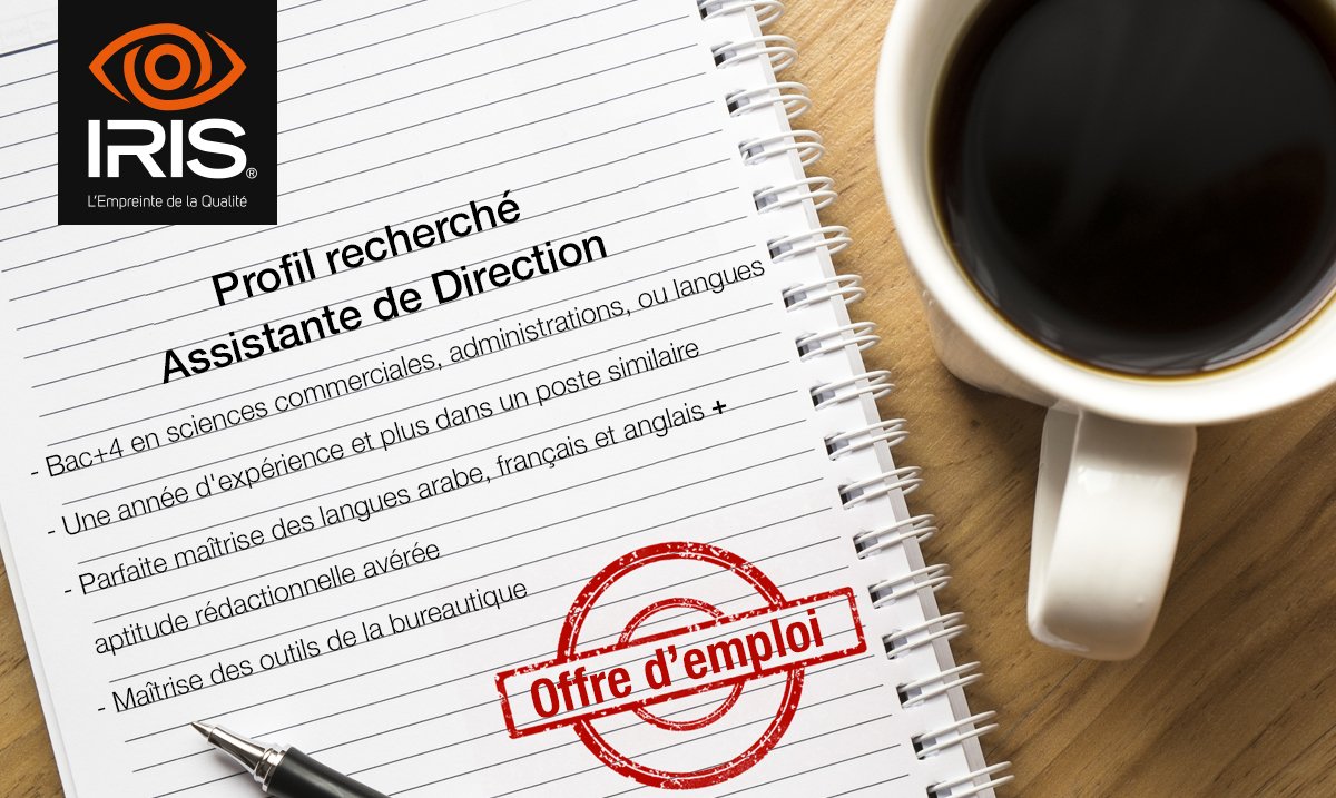 #IRIS_Algérie #recrute #assistante_de_direction 
Vous correspondez au profil? Envoyez votre #CV: recrutement@iris.dz #Recrutement #Carrière