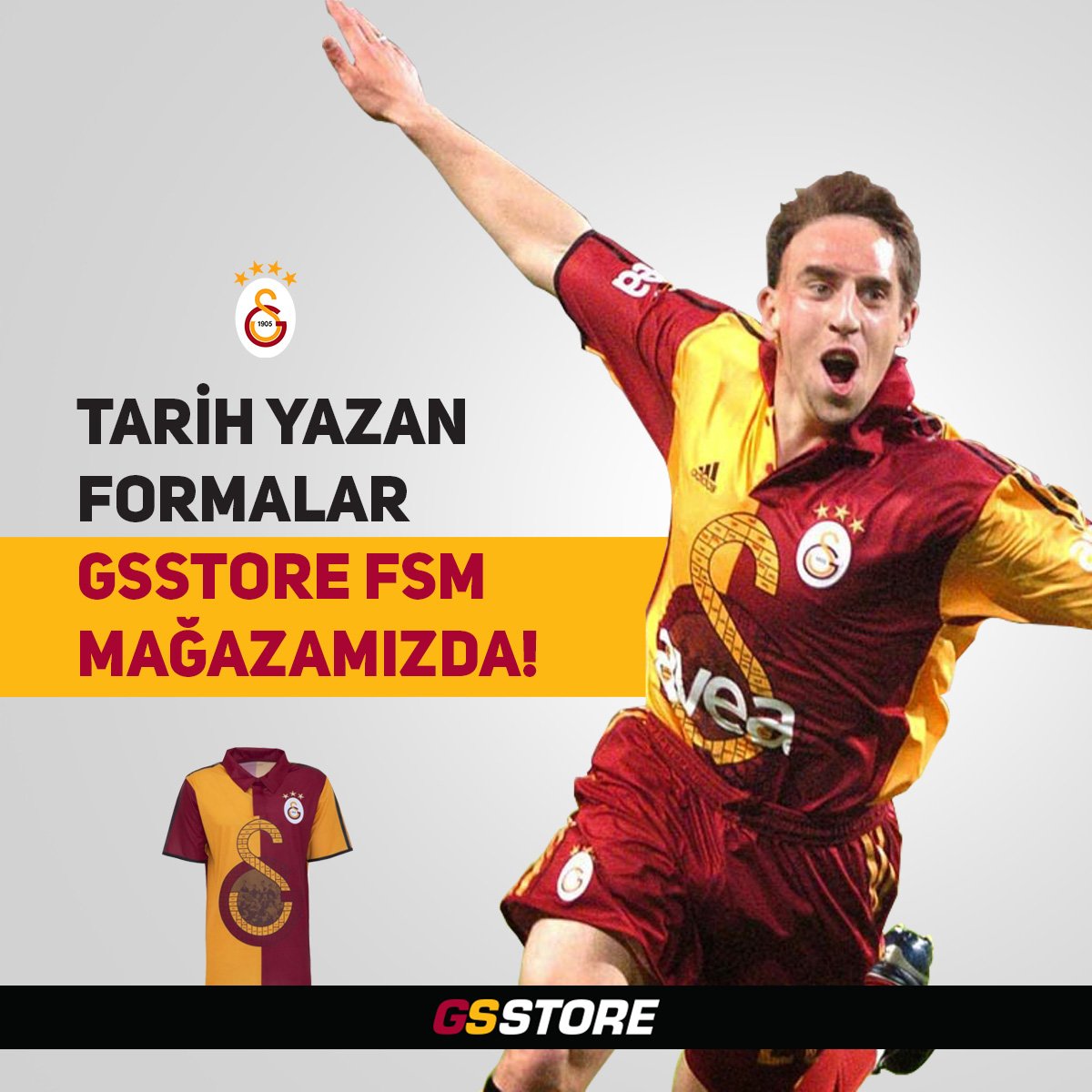 GSStoreBursa's tweet photo. Tarih yazan formalar mağazanız GSStore #Bursa FSM'de. #GSStoreFSM | 0 (224) 451 51 94 / #Galatasaray #GSStore #GS #ultraslan https://t.co/KZG8EFUGqa