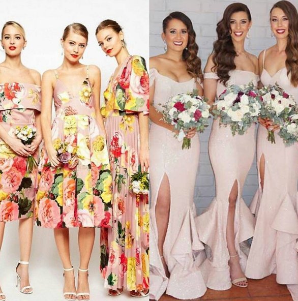 Florals VS Solid colors for bridesmaids dresses. 
What's your pick for your wedding? 
Whatever your pick. You can find it via Blissful