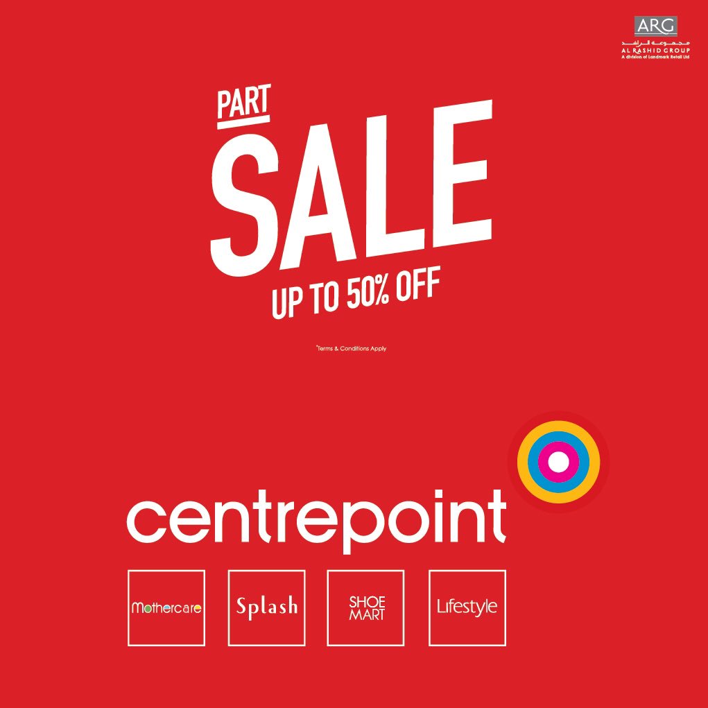 Oasis_bahrain's tweet photo. UPTO 50% OFF!!! 
PART SALE on Centrepoint, Mothercare, Splash, Shoemart &amp; Lifestyle stores!

#sale #bahrain https://t.co/NGqYAzcN98