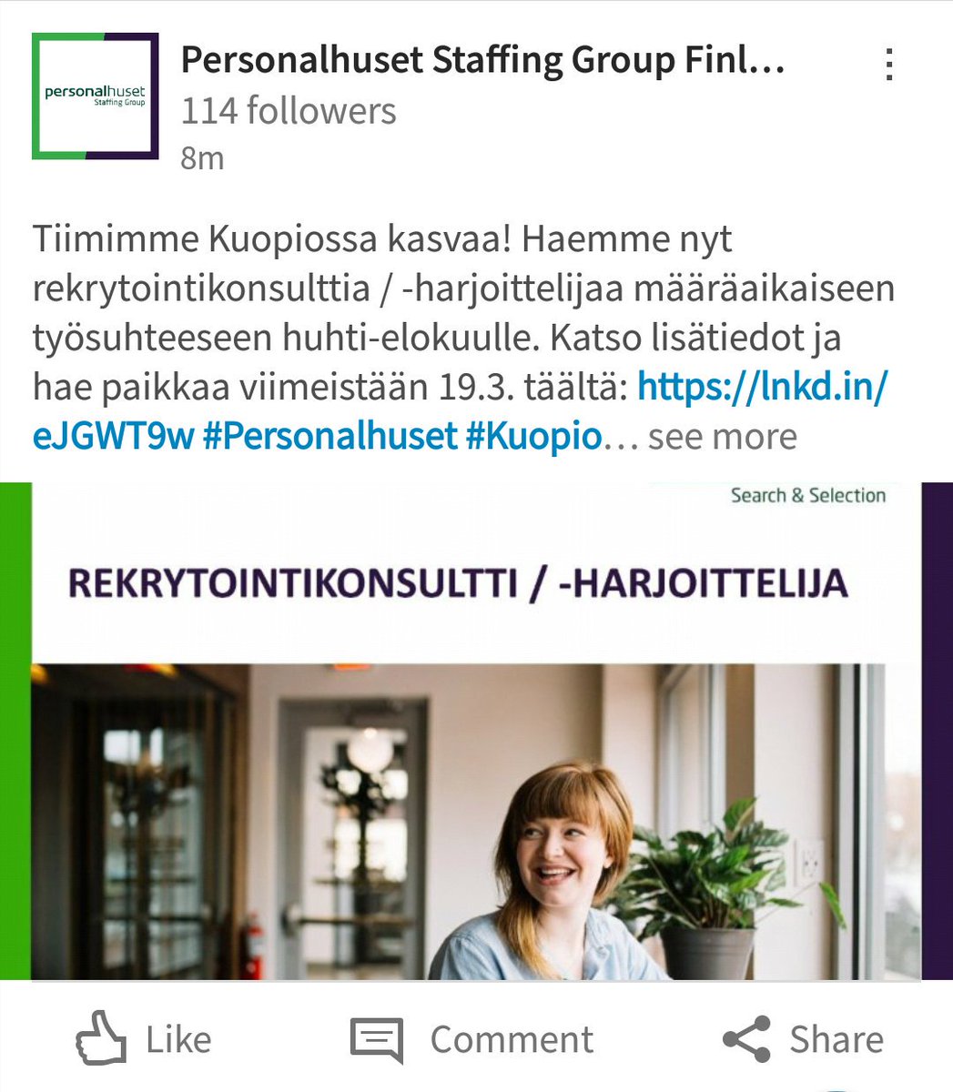 EetuSa's tweet photo. Personalhuset rekrytoi Kuopioon! https://t.co/TJ72eHHcKP #rekry #rekrytointi #duunit #työelämä #Personalhuset #Kuopio #hrsome https://t.co/pIpTKafCb9