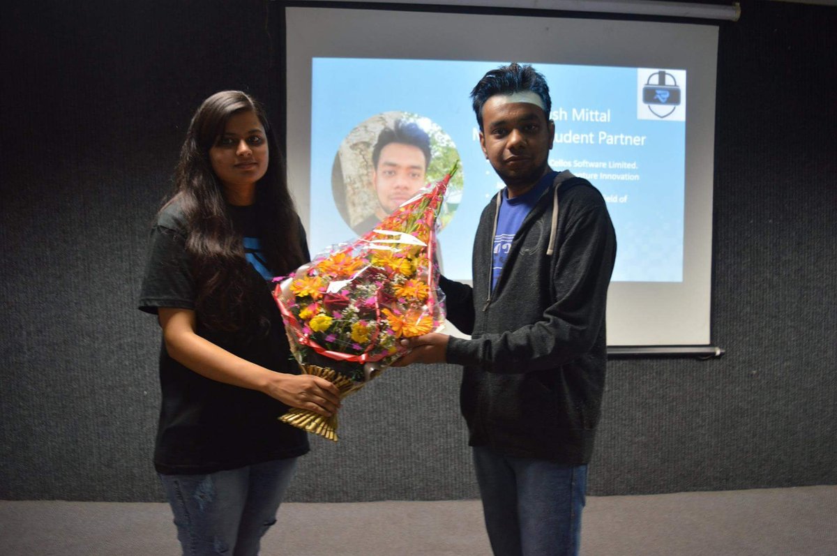 vrarmrofficial's tweet photo. Thanks! Chhavnish Mittal for inspiring our students.
#icebreakingsession #VR #AR #MR #VRARMR #VirtualReality #AugmentedReality https://t.co/3xCqP5olsV