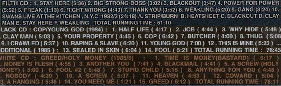 ceefaxsteve's tweet photo. Occurred to me that any of the tracks on first 4 #Swans LPs could be directed at Trump #filth #cop #younggod #greed #holymoney #trumpsongs https://t.co/WgaxZNHayz