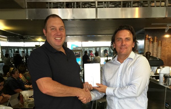 chromasports's tweet photo. Handover complete.... Michael Castleman of #RaceLotto receiving his iPad for winning our comp @Talking_ICE 2017 thanks @philjackett https://t.co/h1aO2Bugi5