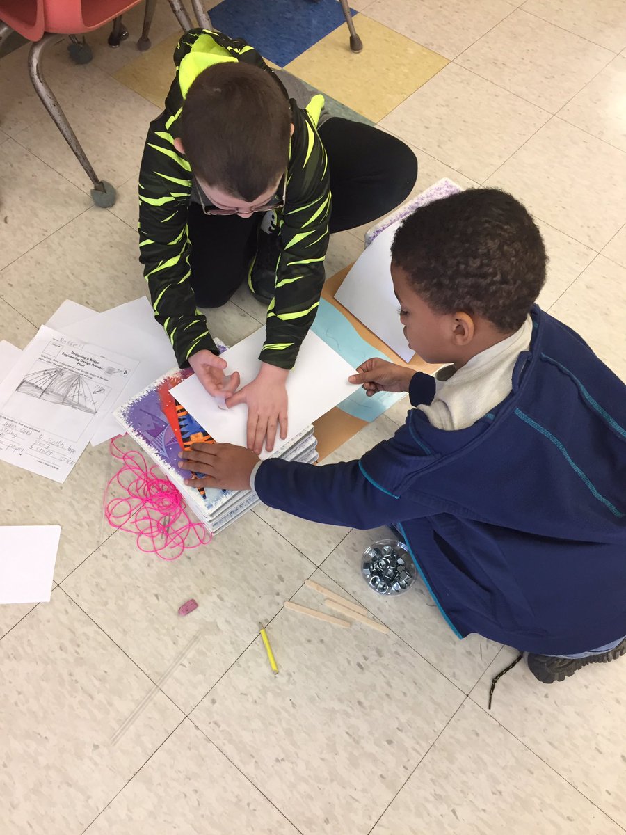 We are following the Engineering Design Process to build bridges in 2nd grade! <a href="/PLVBears/">Pleasantville Elementary</a> #polarpride
