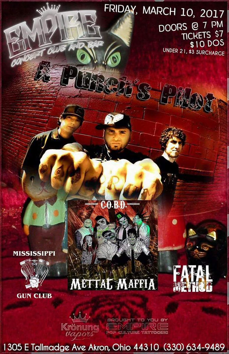 Fatal_Method's tweet photo. Next month at The Empire!
Enjoy a night of rock &amp; metal with Fatal Method, A Punch's Pilot, and more! Check out the flyer below for details: https://t.co/Jz7WJQOu0Y
