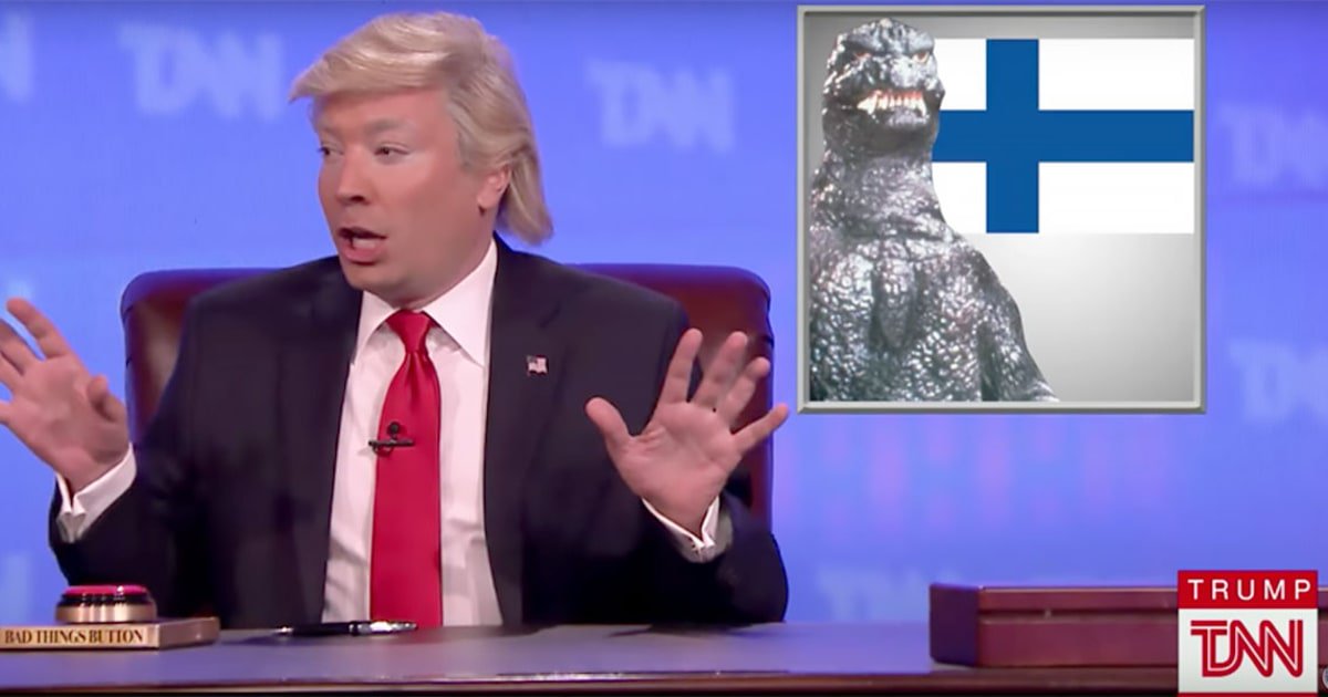RollingStone's tweet photo. See Jimmy Fallon's Donald Trump launch his 24/7 Trump News Network on #FallonTonight https://t.co/AdQxeD0kVz https://t.co/vlLlO2CMSg