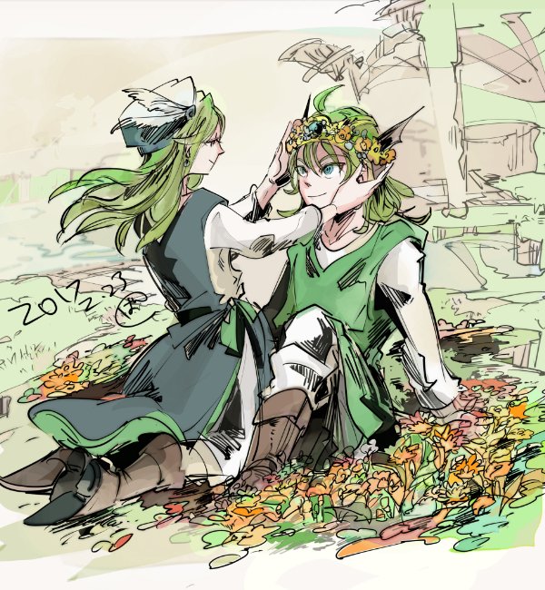 ば りくえすとぼっくすより Dq4の勇者とシンシア 花畑でシンシアが勇者に花冠をプレゼント もっとキラキラさせてもよかったんだけど ば りくえすとぼっくすより Dq4の勇者とシンシア 花畑でシンシアが勇者に花冠をプレゼント もっとキラキラさせてもよかったんだけど
