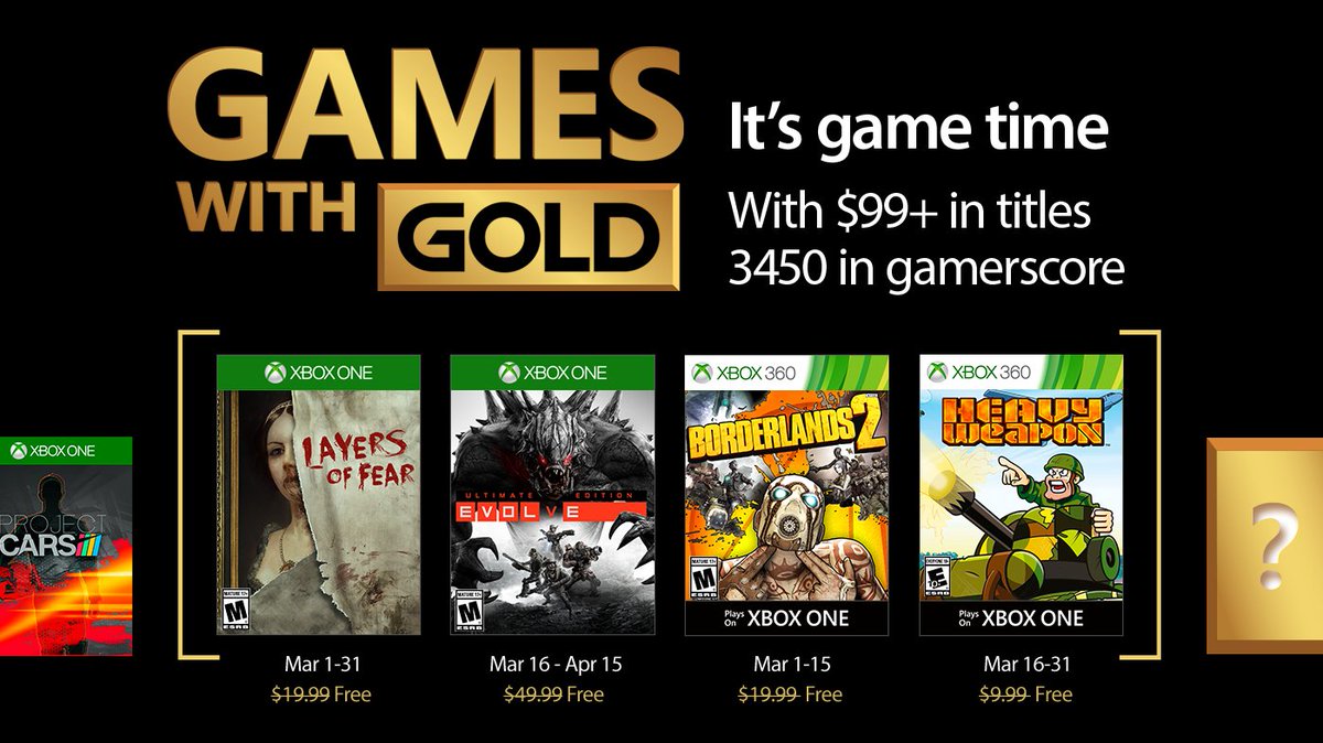 Xbox Live Games with Gold March 2017