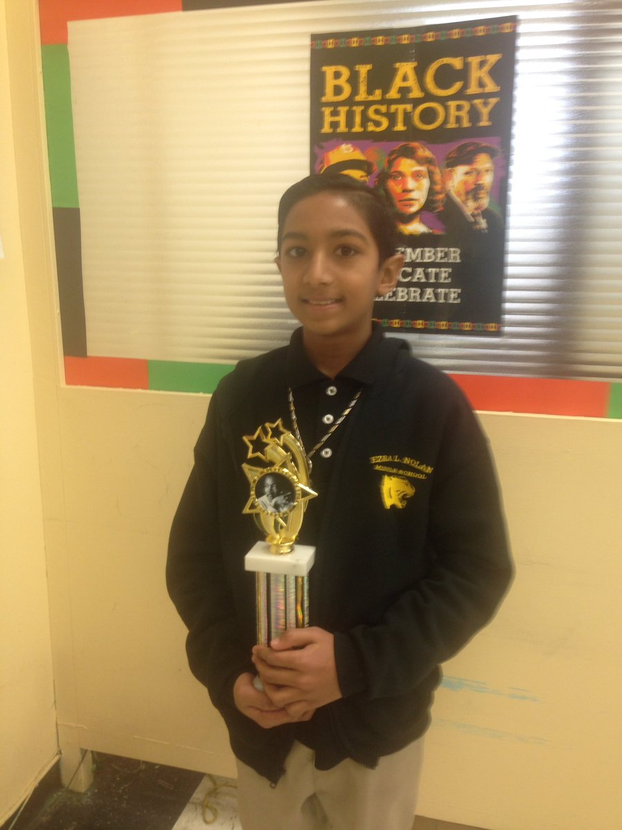 Khanmotion's tweet image. @njdotcom Nathanael Ramdyal fr JCPS MS40 got #1trophy &amp;amp;$500 in city's MLK Oratory contest  1/21 w/HowLongNotLong spch