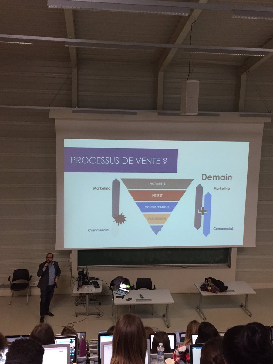 SandrineMourao's tweet image. Le #funneldeconversion en plein amphi à l&apos;@IutParis quand les contenus se b2bisent #aem #b2b