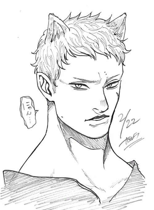 催促されたので猫ジェイク。坊主にネコミミはねえなと思って勝手に毛を生やしました。お納めください 