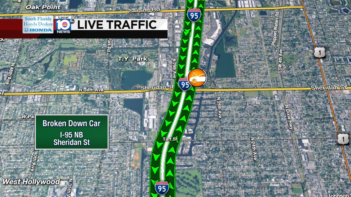 Broken Down Car on I-95 NB at Sheridan St #traffic https://t.co/tyI81r7TsF