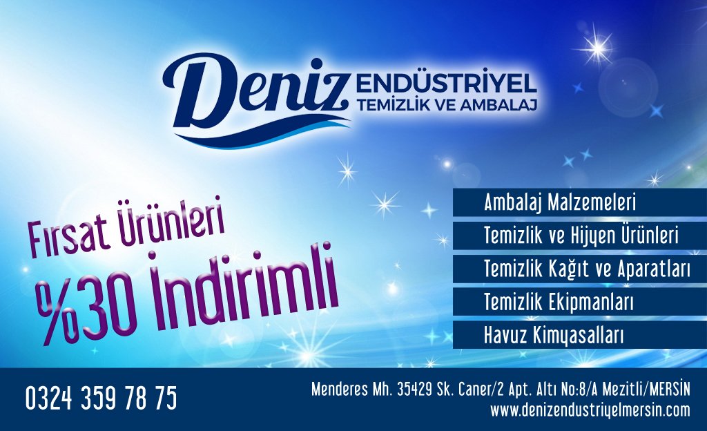 Deniz Endüstriyel’de Fırsat Ürünleri %30 İndirimli #Mersin