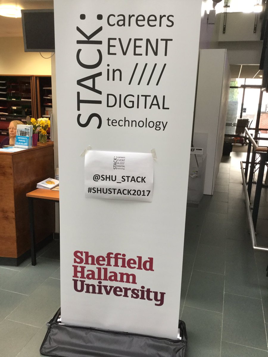 HallamEducation's tweet photo. Make sure to check out @SHU_STACK today in Cantor building for the Careers Event in Digital Technology! #SHUStack2017 https://t.co/XTmnECQ53j