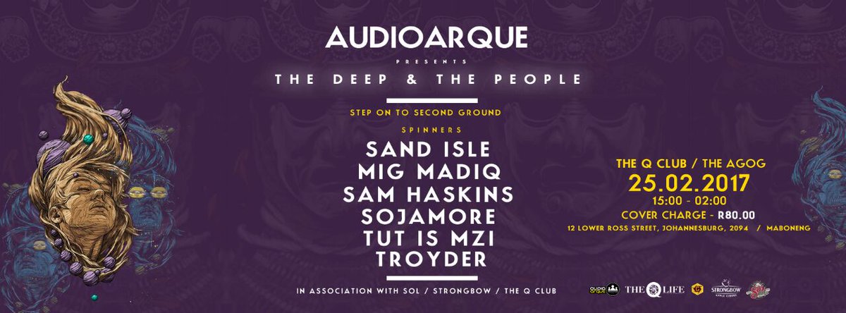 AudioArque's tweet photo. We've got your weekend plans - 25 Feb
Step On Second Ground
#TheDeepAndThePeople #theQclub #Agog #Solbeer #Strongbow https://t.co/ToBRHy4bpR