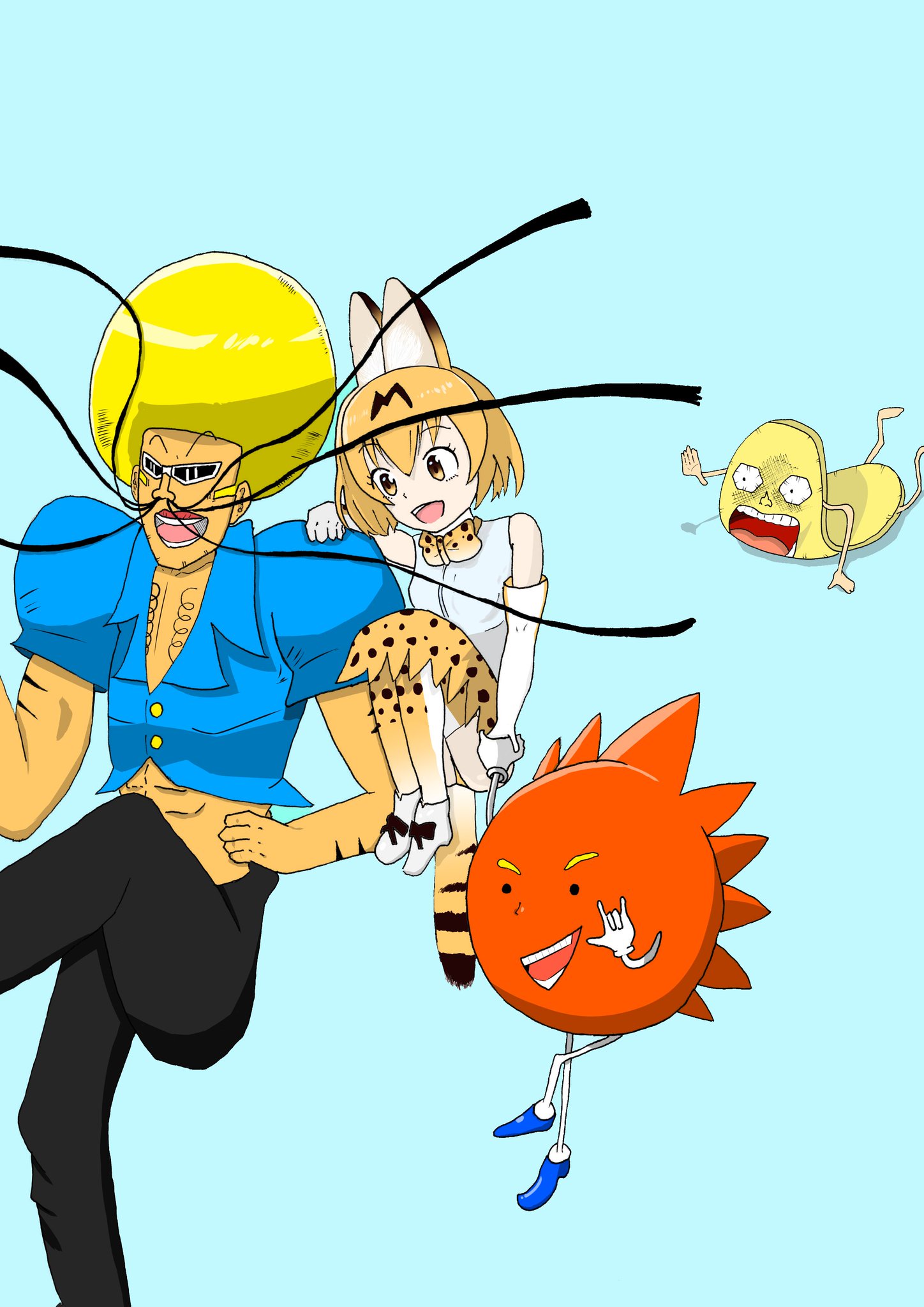 تويتر 雪水ハコ على تويتر けものは居ても のけものは居ない ただしつけもの テメーはダメだ サーバルちゃんとボーボボ達描きました 猫の日だったのはたまたま T Co Ytl85ncmke