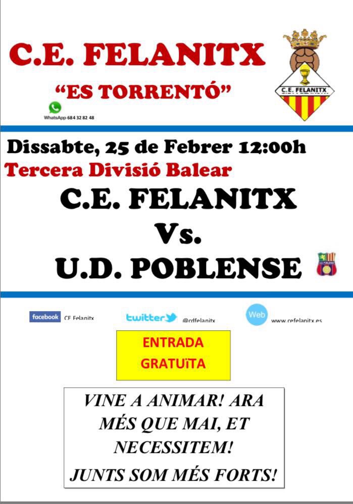 cefelanitx's tweet photo. Aquest cap de setmana ens visita el líder, tot un @udpoblense  que aquest any vol aconseguir l'ascens a segona B. Et necessitam! https://t.co/0X16Xa8FPf