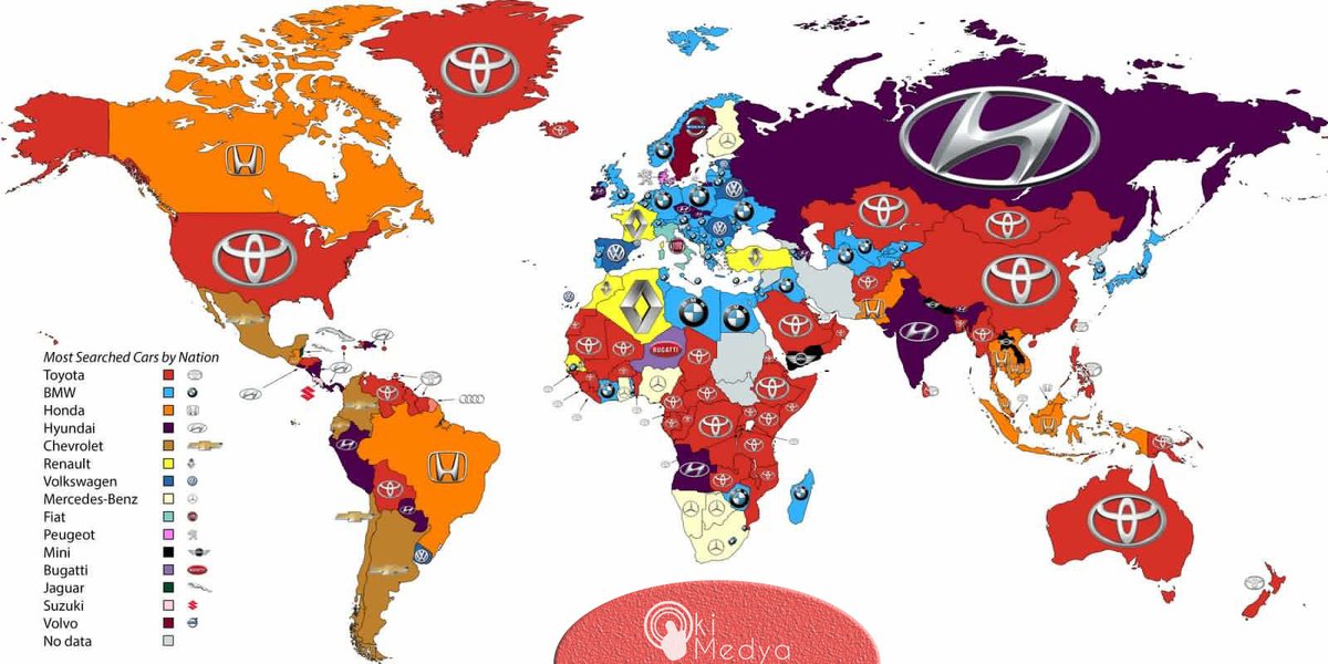 Okimedya's tweet photo. Google'ın 2016 arama verilerine göre ülkelerde en çok aratılan otomobil markaları... Ülkemizde ise Renault oldu.Tebrik ederiz @RenaultTurkey https://t.co/k5qSccpZdZ