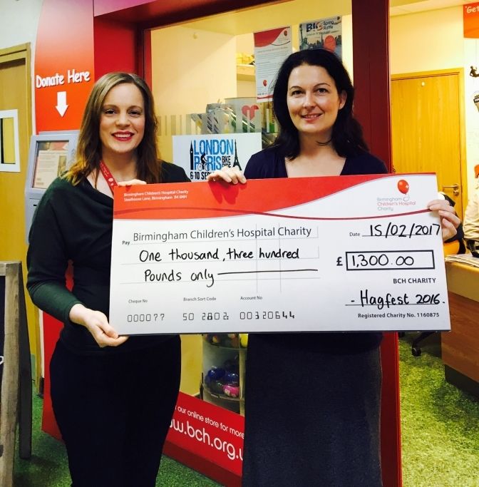 Bham_Childrens's tweet photo. It was great to see Fran from @Hagley2ndJuly, who presented us with her #Hagfest cheque. Thank you for your support! https://t.co/rPY5tcfq5X