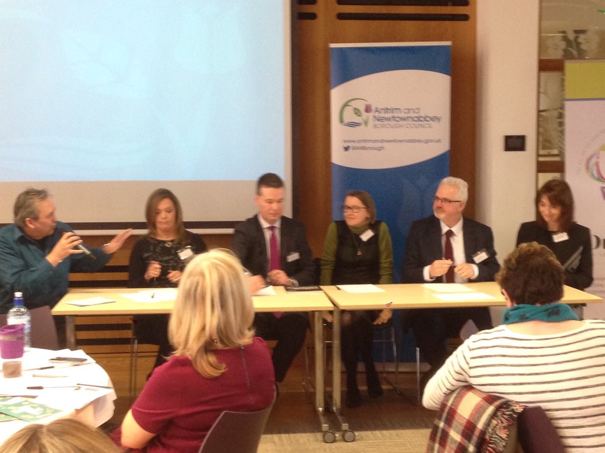 JoanneMorganNI's tweet photo. The panel discussion has begun... interesting conversations about co-production ahead #coproni https://t.co/30wNUT7Tbu