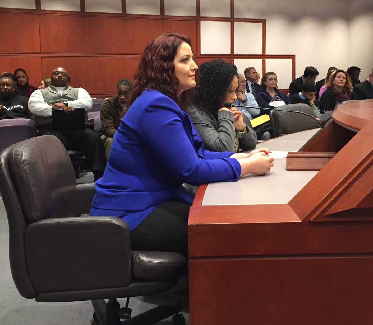 CommPACTSchools's tweet photo. Fitore Kaci and Grisell (Jassie) Myers give vital testimony at State Capitol to of benefits of #familyengagement supported by #CommPACT https://t.co/FYTZm7gPRL