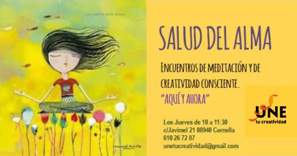 Unetucreativida's tweet photo. Meditación y #creatividadconsciente los Jueves de 10 a 11:30h en #cornella @cornella20 @QFerACornella https://t.co/8j30yL19dj