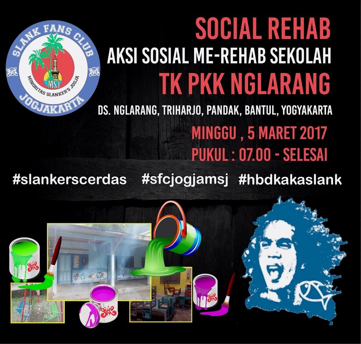 Buletin kalender 5 maret
Luangkn waktunya gaes. Yok buat yg mrasa slankers yg tinggl d jogja. Smuanya ikut brpartisipasi acr SOSIAL REHAB ni