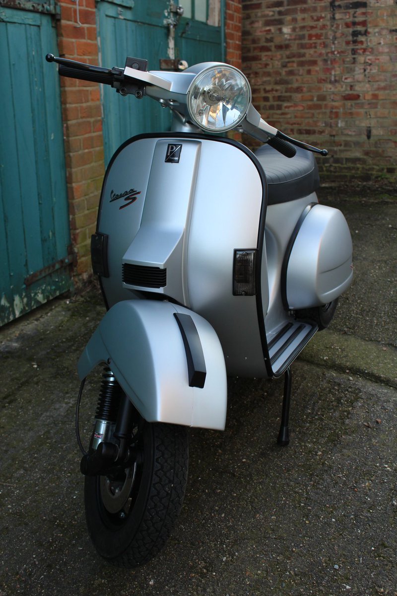 Our latest #inhouse #bespoke #custom #oneofakind #vespa #Px #scooter #forsale on #ebay or #instore..#headturner..this #beauty #shines!