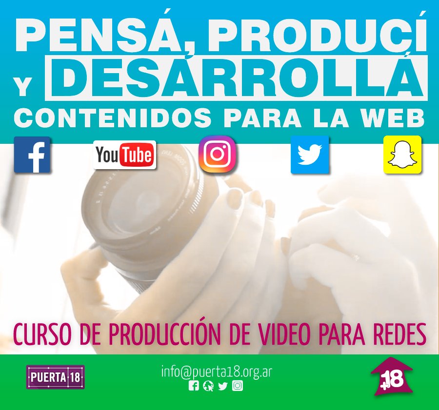 puerta_18's tweet photo. ¿Como pensar detrás de los formatos de video en la red?
Producción de Videos para redes en #Puerta18
Más info en https://t.co/ZbQTd7p2sM https://t.co/iLAnlxnuRV