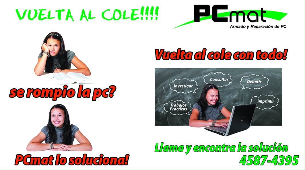 PC_mat's tweet image. Vuelta al cole! Llámanos y nosotros te damos la solución - PCmat - Soluciones Informáticas-
