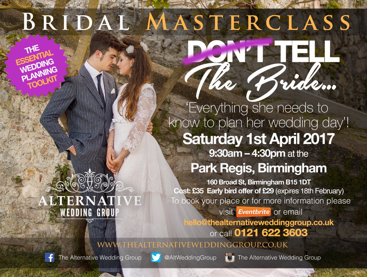 Tru_Powell's tweet photo. Join industry experts as they take you through aspects of #weddingplanning in the #BridalMasterclass @ParkRegisBirm #weddinghour https://t.co/KFoRP3CMEC