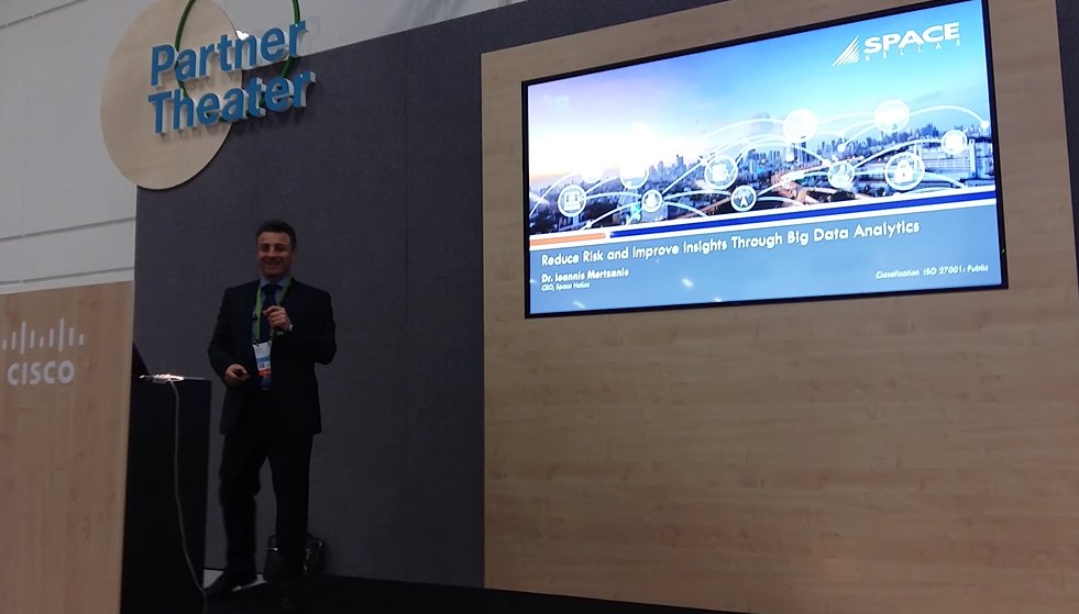 SpaceHellas's tweet photo. SpaceHellas CEO Dr Mertzanis at the presentation of @webiqnl #WebDNA
"Reduce risk and improve insights through big data analytics"
#CLEUR https://t.co/0v5MSL07Zm