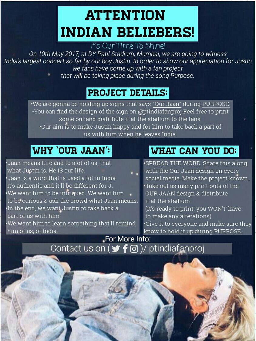 ptindiafanproj's tweet photo. The wait is over. Details for the #PTIndiaFanProject are here. Spread the word and participate. Show Justin some desi love #PurposeTourIndia https://t.co/Pwbqy8Fc2R