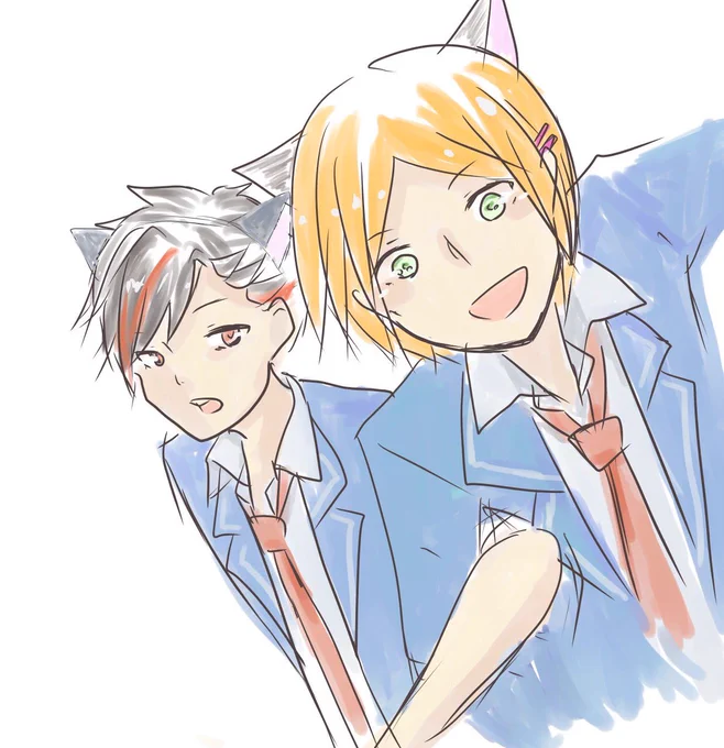 てとひな(?)だぜ〜
なんだかんだ言ってお兄ちゃんとられるのいやなゆうたくん
もはや途中で線画すら諦めている() 