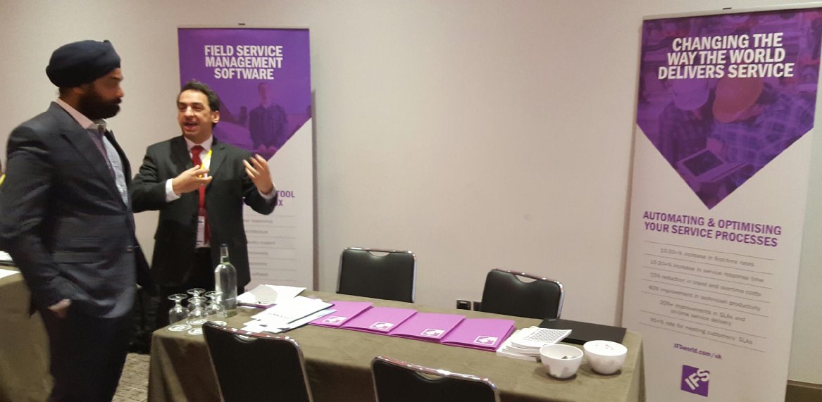 IFSUK's tweet photo. Interesting discussions with IFS today at #ConnectFSM https://t.co/2v0jkM3DHr #Fieldservice @TheManufacturer #IFS https://t.co/6YUdDZDM4h