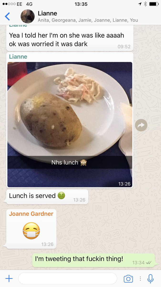 Sis in hospital - potato 0.70p. Spoon full of coleslaw 0.22p. Cost of cleaning up post eating vomit-priceless. #NHS #shameful #SundayBrunch