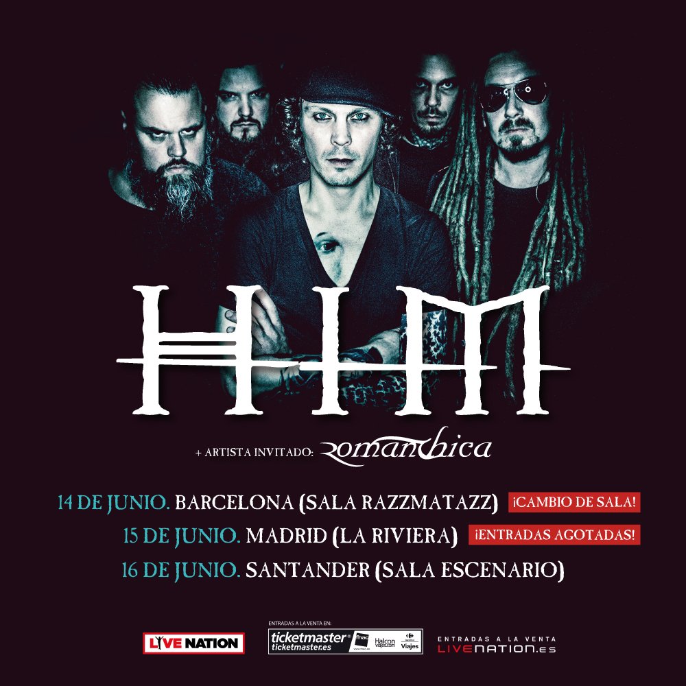 backgnoise's tweet photo. @romanthica será la banda invitada de @HIMOFFICIAL en España. 14 junio @RazzmatazzClubs Bcn, 15 en @LaRivieraSala Mad y 16 @escenasantander https://t.co/kjrnNxXEhQ