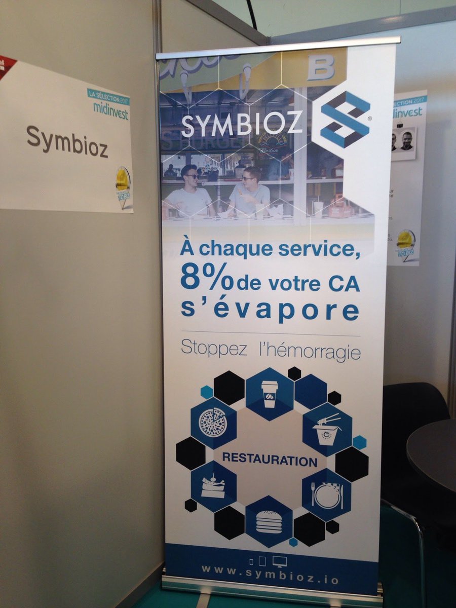 SYMBIOZ_Team's tweet photo. Kakémonos tous neufs :) Retrouvez notre team sur le stand de @TlseMetropole à @Midinvest @SEMPY31 #foodtech #startup @IncubMipy https://t.co/GIvocD2xDQ